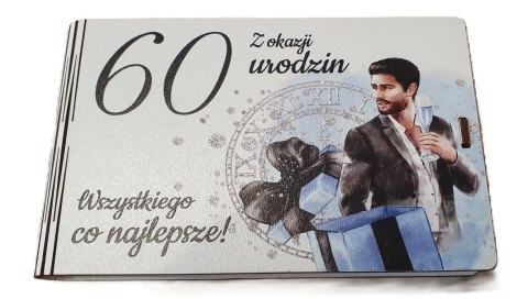 CARGO-anioły Pudełko na pieniądze 16 x 9,5cm banknotówka na 60 urodziny kolor ELEGANT PAN 3302-EPN60 CARGO-anioły Pudełko na pieniądze 16 x 9,5cm banknotówka na 60 urodziny kolor ELEGANT PAN 3302-EPN60