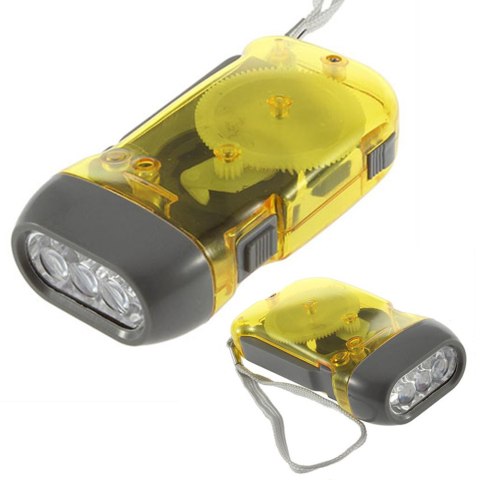 VERK GROUP Dynamo latarka kinetyczna 3 led lampka akumulator 08017