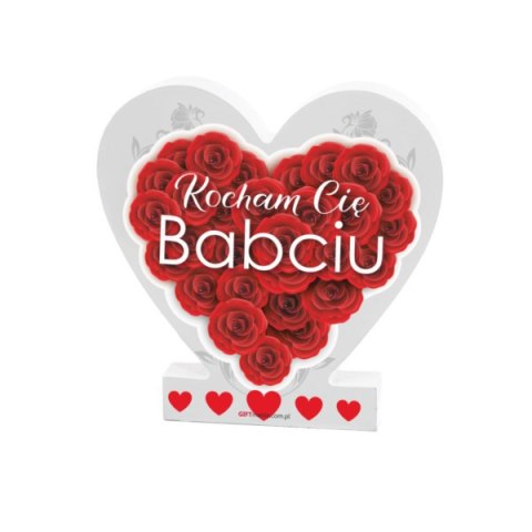 DIL Drewniana tabliczka serce z podstawką wzbogacona lakierem UV z napisem "Kocham Cię Babciu" 11 x 11 x 1,5 cm DIL Drewniana tabliczka serce z podstawką wzbogacona lakierem UV z napisem "Kocham Cię Babciu" 11 x 11 x 1,5 cm