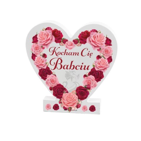 DIL Drewniana tabliczka serce z podstawką wzbogacona lakierem UV z napisem" Kocham Cię Babciu" 11 x 11x 1,5 cm DIL Drewniana tabliczka serce z podstawką wzbogacona lakierem UV z napisem" Kocham Cię Babciu" 11 x 11x 1,5 cm