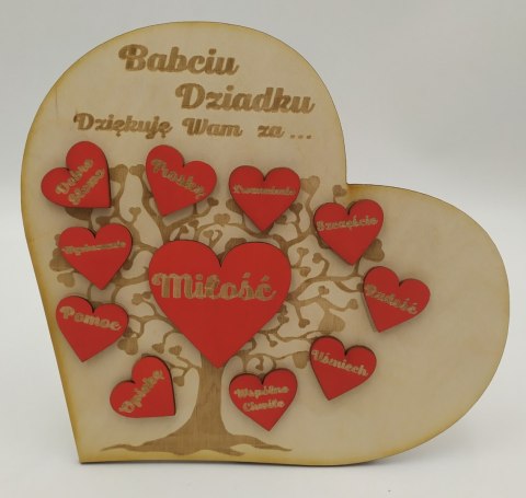 REPETA-18NASTKI Stojak Serce dla Babcia i Dziadek 20x20 cm REPETA-18NASTKI Stojak Serce dla Babcia i Dziadek 20x20 cm