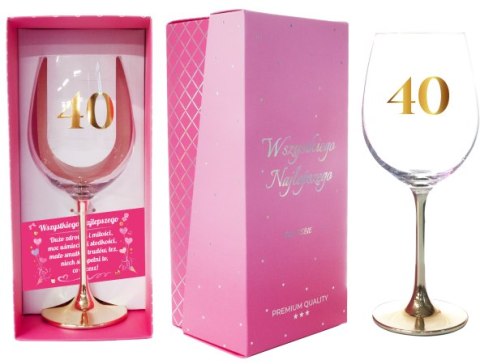 DIL Kieliszek do wina ze złotą nóżką '40' 500 ml DIL Kieliszek do wina ze złotą nóżką '40' 500 ml
