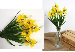 7&7 Bukiet sztuczny ŁUBIN z trawą 34 cm 5 łodyg ŻÓŁTY MZ-084B