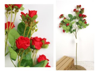 7&7 Kwiat RÓŻA wys. 83 cm (kwiat 3-2 cm) CZERWONA WT-115B
