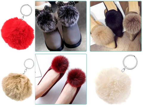VERK GROUP Brelok zawieszka do kluczy torby pompon futerko 10szt 01770
