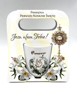 DIL Kubek komunijny gołąb w ozdobnym kartonie 300ml
