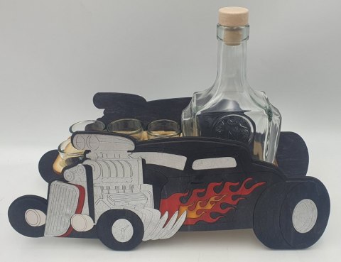 REPETA-18NASTKI Karafka + 6 kieliszków auto HOT ROD 18 urodziny